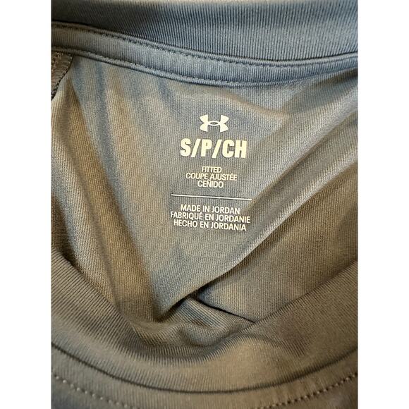 Under Armour Gray Blue Long Sleeve Fitted Top Womens S Sleek Sporty Gift - Picture 6 of 7